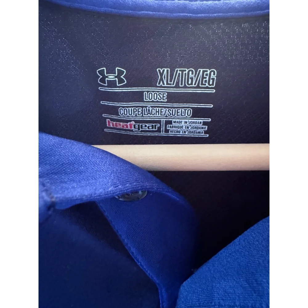 Under Armour Men’s Dark Blue HeatGear Polo Shirt - Loose Fit, XL‎